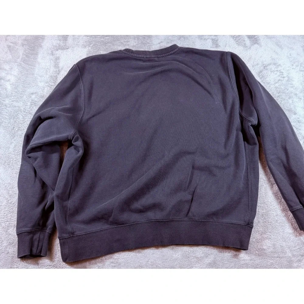 Nike Club Fleece Crewneck Sweatshirt Black Small Logo Pullover Men's Large